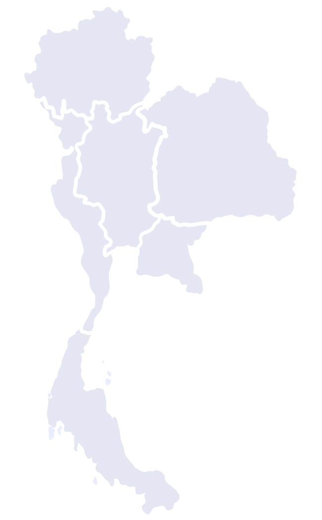 Map of Thailand with internal provincial borders