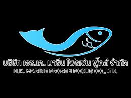 H.K. Marine Frozen Foods Co., Ltd. logo with a stylized blue fish