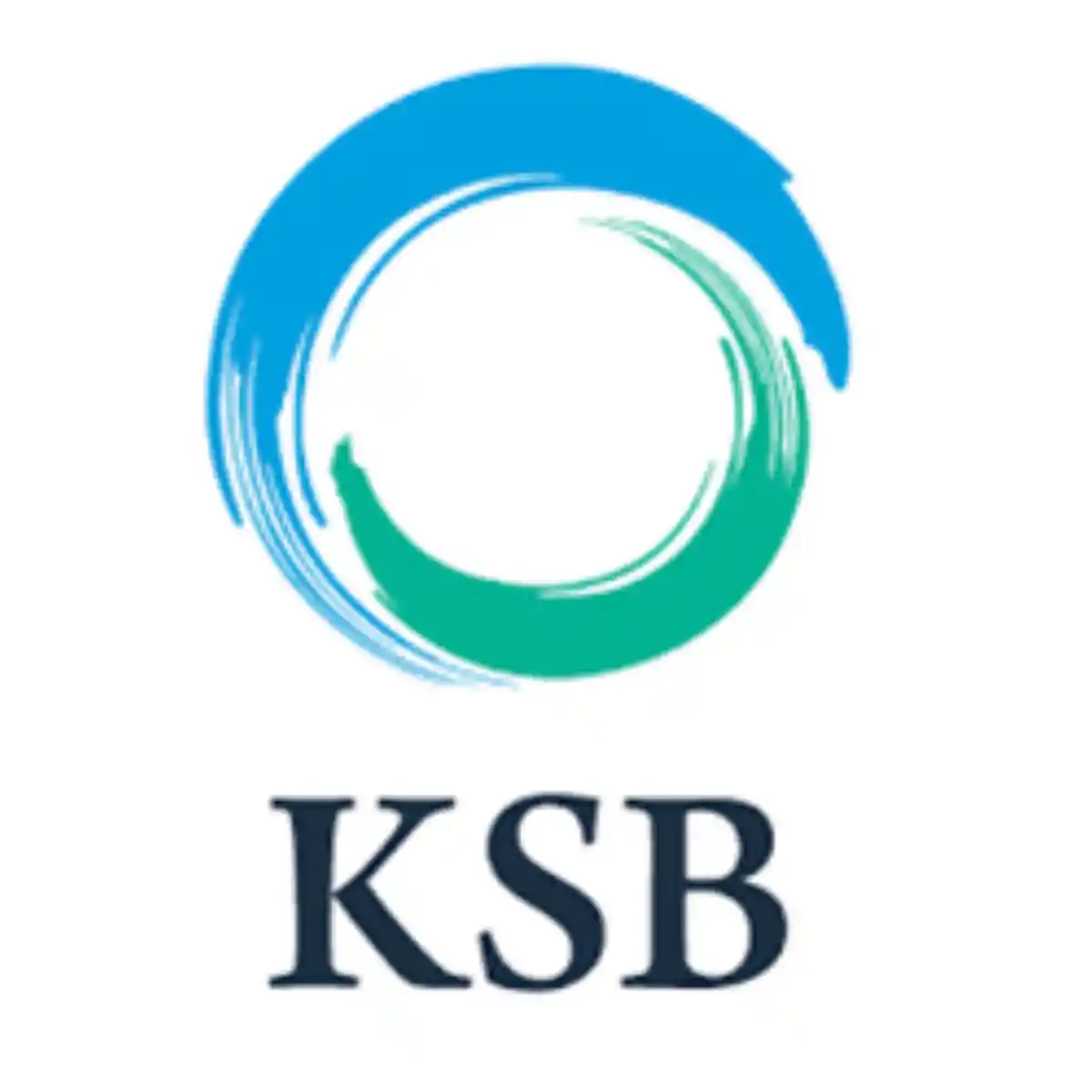 KSB logo with circular blue and green abstract design