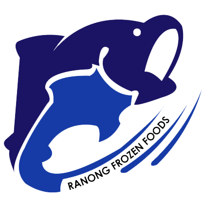 Ranong Frozen Foods logo with a leaping fish design and text