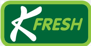 K-Fresh logo, a green rectangle with a stylized white K and the word FRESH