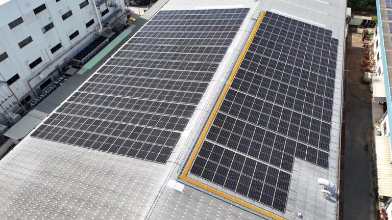 Rooftop solar panels installed by Hosivell Technology in Chachoengsao